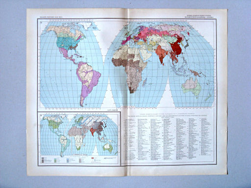 Большой Советский Атлас Мира I
50-51. Нации, национальные группы, народности и главнейшие племена. Карта религий