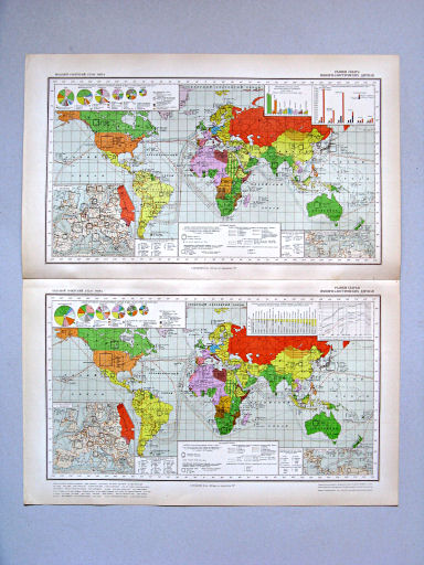 Большой Советский Атлас Мира I
70. Рынки сбыта империалистических держав
71. Рынки сырья империалистических держав