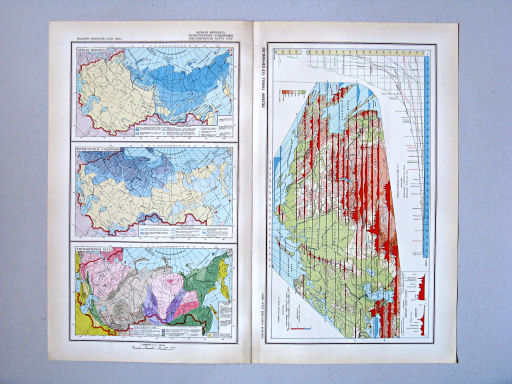 Большой Советский Атлас Мира I
90. Вечная мерзлота. Четвертичные оледенения. Тектоническая карта СССР
91. Рельеф Союза ССР (профили)