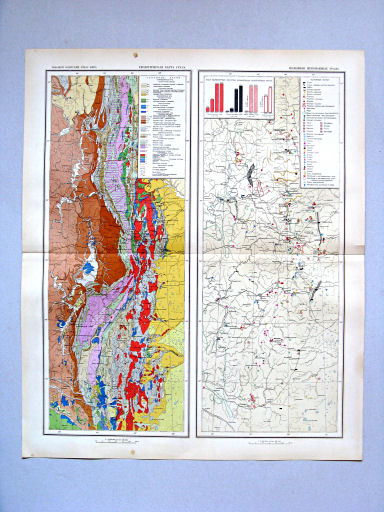 Большой Советский Атлас Мира I
104. Геологическая карта Урала
105. Полезные ископаемые Урала