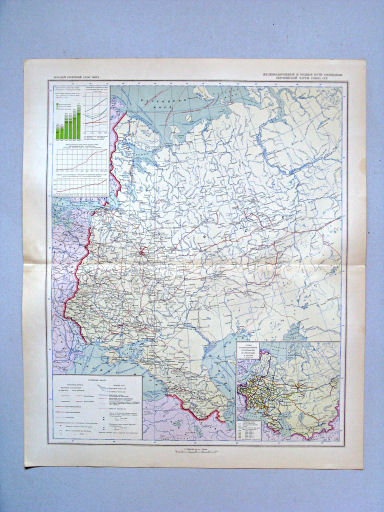 Большой Советский Атлас Мира I
162-163. Железнодорожные и водные пути сообщения европейской части Союза ССР