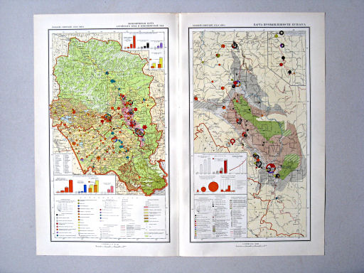 Большой Советский Атлас Мира II
77. Экономическая карта Алтайского края и Новосибирской области
78. Карта промышленности Кузбасса