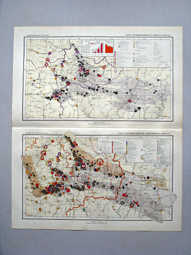 Большой Советский Атлас Мира II
105. Карта промышленности Донбасса 1913 года
106. Карта промышленности современного Донбасса