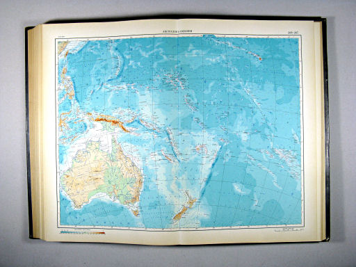 Атлас Мира / Atlas Mira (1954)
266-267. Австралия и Океания, физическая карта