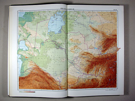 The World Atlas / Атлас Мира (1967)
28-29. Uzbek SSR and Turkmen SSR
