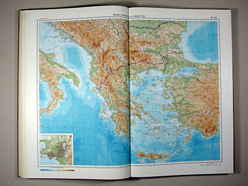 The World Atlas / Атлас Мира (1967)
99-100. Balkan Peninsula and Aegean Sea