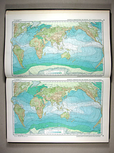 Физико-географический атлас мира (1964)
48. Плотность поверхностных вод океанов. Лето в северном полушарии
49. Плотность поверхностных вод океанов. Зима в северном полушарии