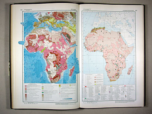 Физико-географический атлас мира (1964)
120. Тектоника
121. Полезные ископаемые