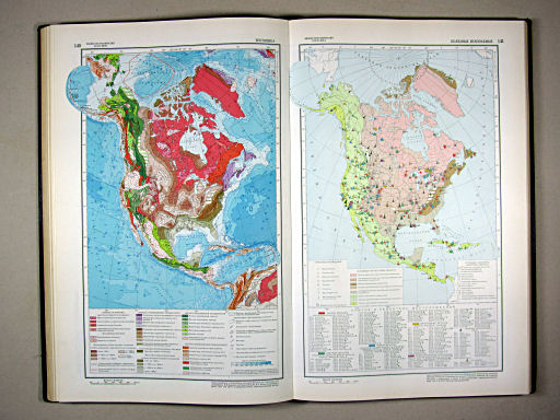 Физико-географический атлас мира (1964)
140. Тектоника
141. Полезные ископаемые