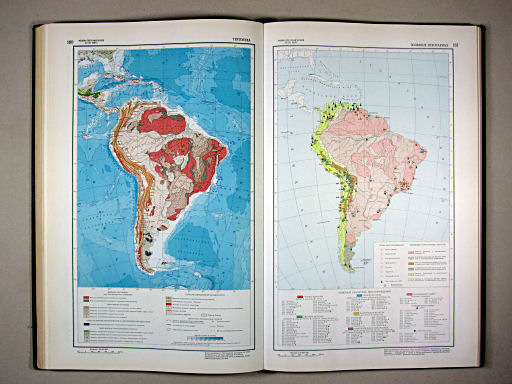 Физико-географический атлас мира (1964)
160. Тектоника
161. Полезные ископаемые