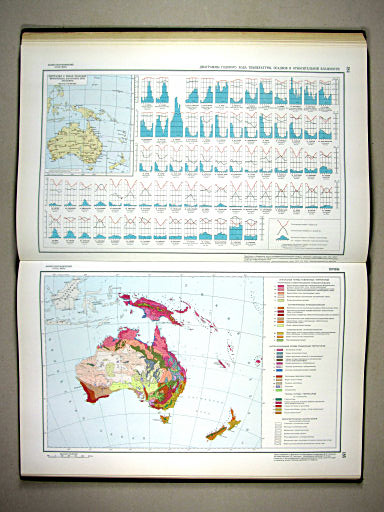 Физико-географический атлас мира (1964)
184. Диаграммы годового хода температуры, осадков и относительной влажности
185. Почвы