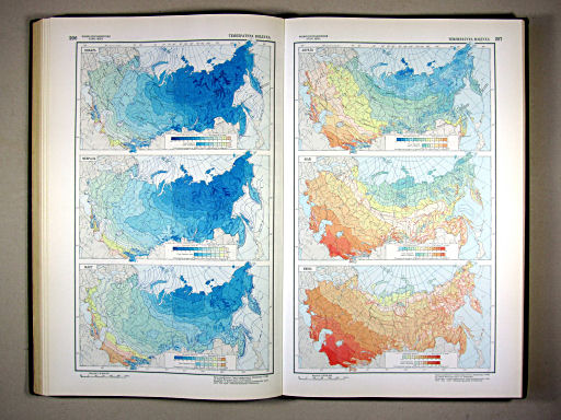 Физико-географический атлас мира (1964)
206, 207. Температура воздуха (Январь-Июнь)
