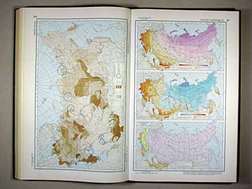 Физико-географический атлас мира (1964)
230. Ионный сток рек
231. Вскрытие и замерзание рек