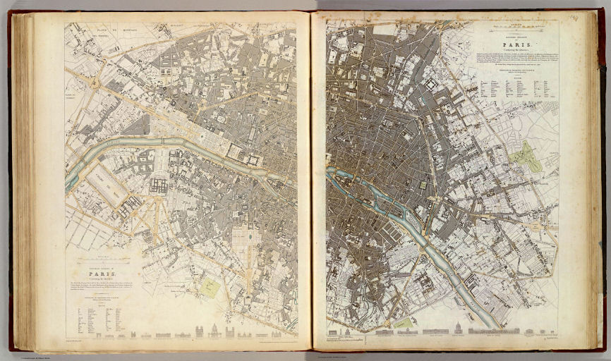 Society for the Diffusion of Useful Knowledge
P34. Western Division of Paris.   Eastern Division of Paris (1834)