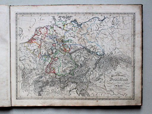 Spehr's geographischer Schul- und Hand-Atlas, 1834-1835
8. Übersichts-Tableau zugleich Fluss- und Bergcharte von Deutschland