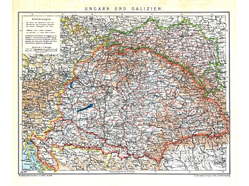 Brockhaus' Konversations-Lexikon, 14. Aufl.
Ungarn und Galizien
Hongarije en Galicië / Hungary and Galicia