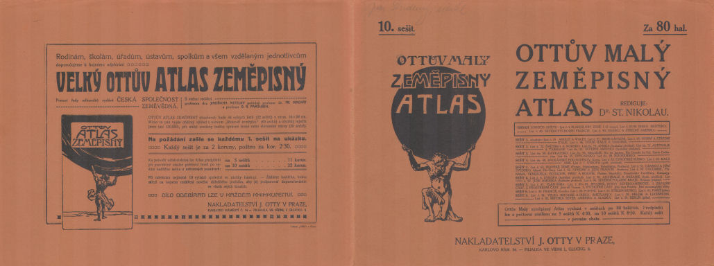 Ottův malý zeměpisný atlas, 1910
Omslag aflevering 10 (buitenkant) / Cover of 10th installment (outside)