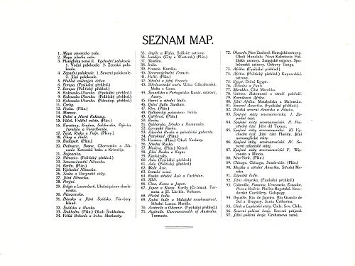 Ottův malý zeměpisný atlas, 1910
Seznam map / Lijst van kaarten / List of maps
