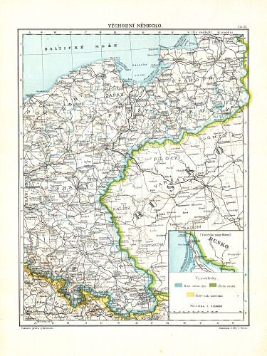 Ottův malý zeměpisný atlas, 1910
25. Východní Německo
Oost-Duitsland / East Germany