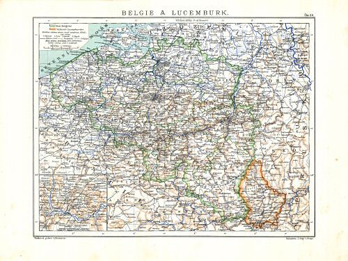 Ottův malý zeměpisný atlas, 1910
29. Belgie a Lucemburk
België en Luxemburg / Belgium and Luxemburg