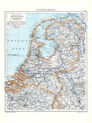 Ottův malý zeměpisný atlas, 1910
30. Nizozemsko
Nederland / Netherlands
