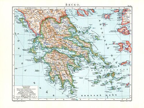 Ottův malý zeměpisný atlas, 1910
50. Řecko
Griekenland / Greece