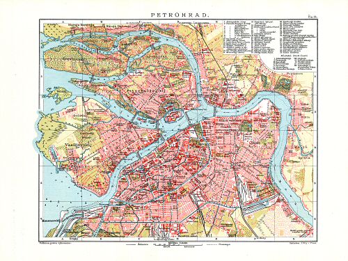 Ottův malý zeměpisný atlas, 1910
54. Petrohrad
Sint-Petersburg / Saint Petersburg