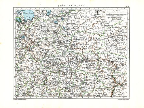Ottův malý zeměpisný atlas, 1910
56. Střední Rusko
Midden-Rusland / Central Russia