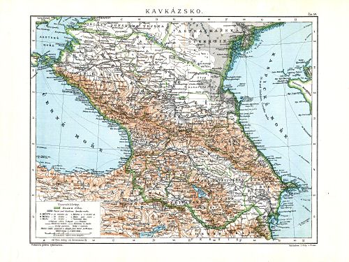 Ottův malý zeměpisný atlas, 1910
59. Kavkázsko
Kaukasus / Caucasus