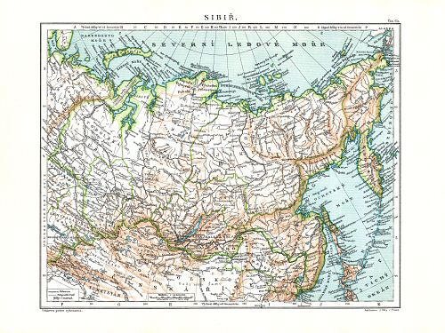 Ottův malý zeměpisný atlas, 1910
65. Sibiř
Siberië / Siberia