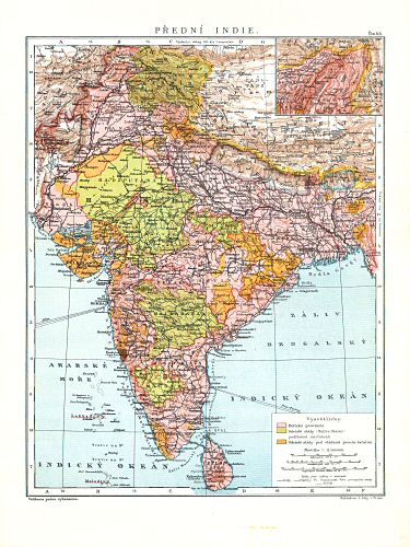 Ottův malý zeměpisný atlas, 1910
68. Přední Indie
Voor-Indië / India