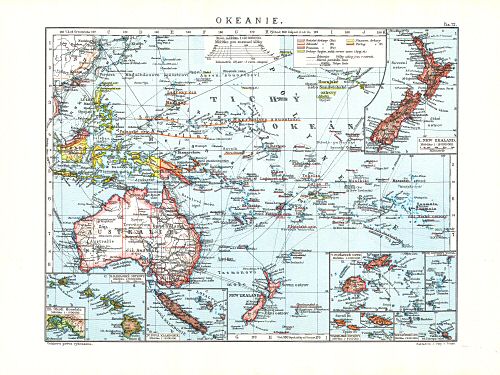 Ottův malý zeměpisný atlas, 1910
72. Okeanie
Oceanië / Oceania