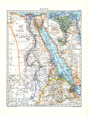 Ottův malý zeměpisný atlas, 1910
75. Egypt
Egypte / Egypt