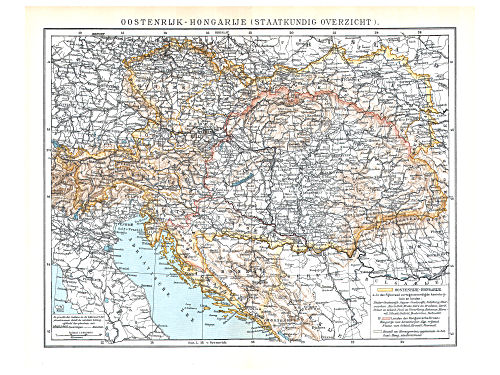 Winkler Prins' Geïllustreerde Encyclopaedie, ca. 1910
Oostenrijk-Hongarije (staatkundig overzicht)
Austria-Hungary (political map)