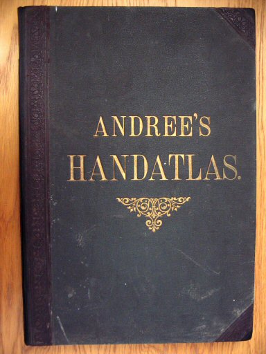 Andree's Handatlas 1881
Voorkant prachtband
Front cover decorative binding