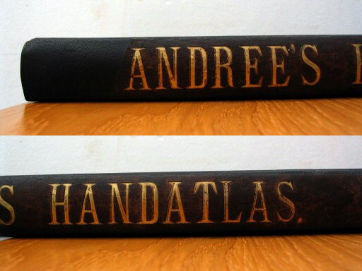 Andree's Handatlas 1881
Rug van prachtband
Spine of decorative binding