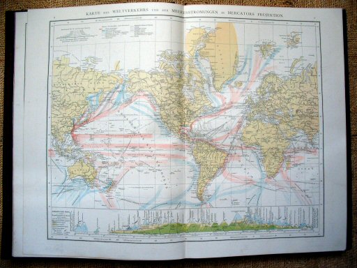 Andree's Handatlas 1881
6.7. Karte des Weltverkehrs und der Meeresströmungen.