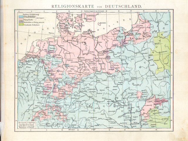 Andree's Handatlas 1881
21. Religionskarte von Deutschland.