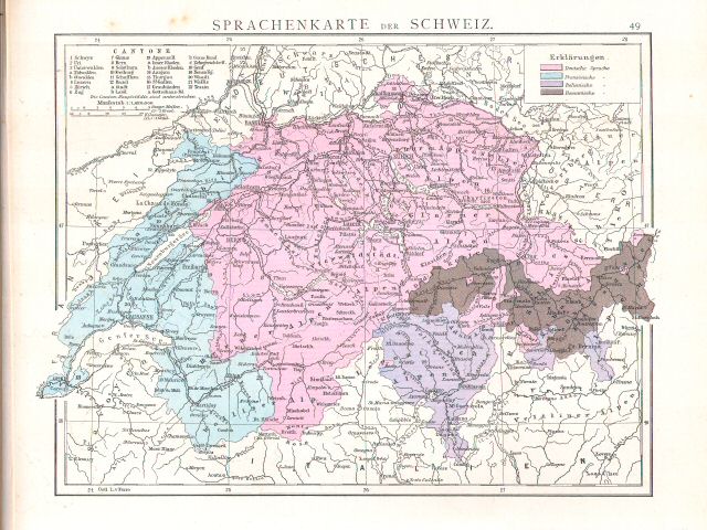 Andree's Handatlas 1881
49. Sprachenkarte der Schweiz.