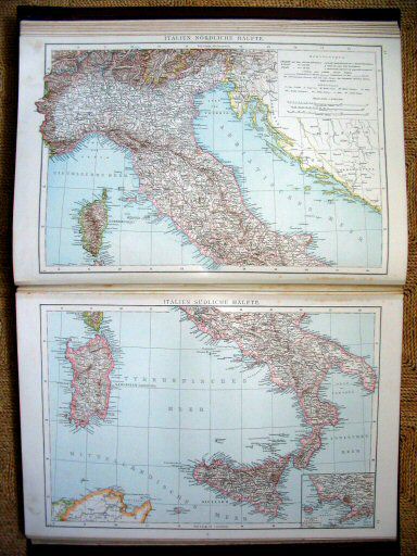 Andree's Handatlas 1881
52. Italien, nördliche Hälfte.
53. Italien, südliche Hälfte.