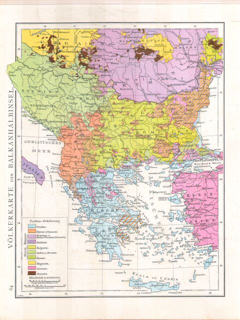 Andree's Handatlas 1881
64. Völkerkarte der Balkanhalbinsel.