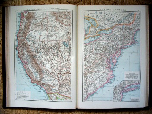 Andree's Handatlas 1881
88. Die Pacifischen Staaten der Union.
89. Die Nordost-Staaten der Union.