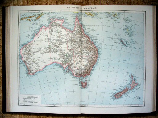 Andree's Handatlas 1881
90.91. Australien und Neuseeland.