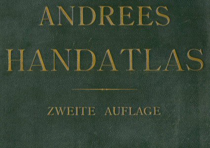 Andrees Handatlas 1887
Voorkant band, detail / Front cover, detail