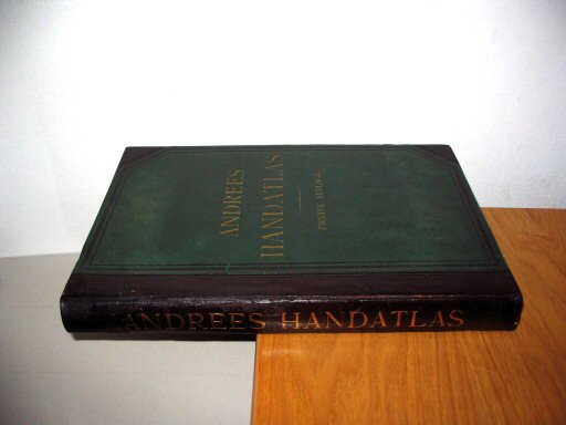 Andrees Handatlas 1887
Gewone band met rug / Regular binding with spine