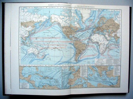 Andrees Handatlas 1887
6.7. Karte des Weltverkehrs und der Meeresströmungen.
