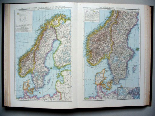 Andrees Handatlas 1887
38. Übersichtskarte von Schweden und Norwegen.
39. Das südliche Skandinavien.