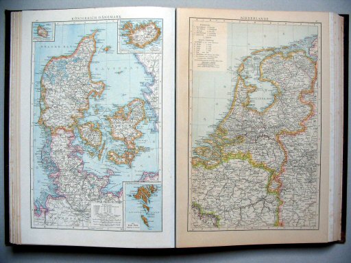 Andrees Handatlas 1887
40. Königreich Dänemark.
41. Niederlande.