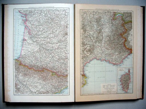 Andrees Handatlas 1887
60. Südwestliches Frankreich.
61. Südöstliches Frankreich.