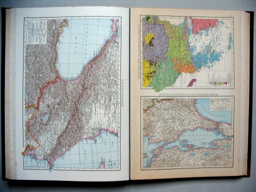 Andrees Handatlas 1887
76. Kaukasusländer.
77. Völkerkarte der Balkanhalbinsel.
Konstantinopel und das Marmarameer.